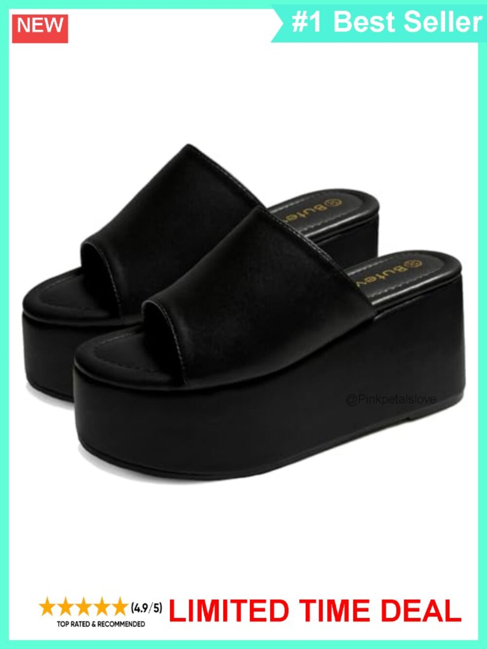 Chunky Platform Wedge Sandals Open Toe Slip-On Comfortable